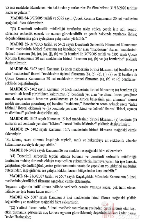 Başkan Erdoğan imzaladı infaz düzenlemesi yürürlüğe girdi 16