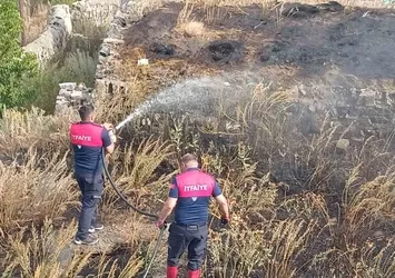 Kars'ta anız yangını söndürüldü