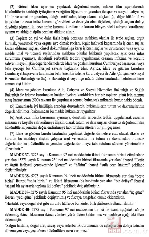 Başkan Erdoğan imzaladı infaz düzenlemesi yürürlüğe girdi 9