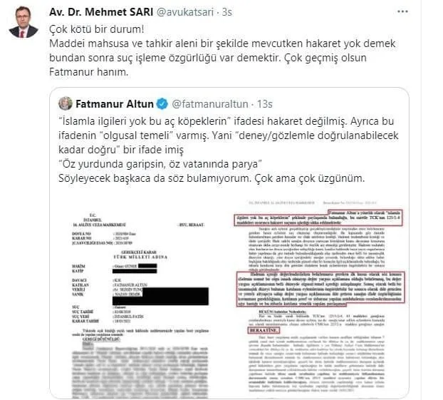 Fatmanur Altun’a hakaret eden Nazan Demir’e beraat! AK Parti’den tepki yağdı: Hukukun canına okuyan karar!