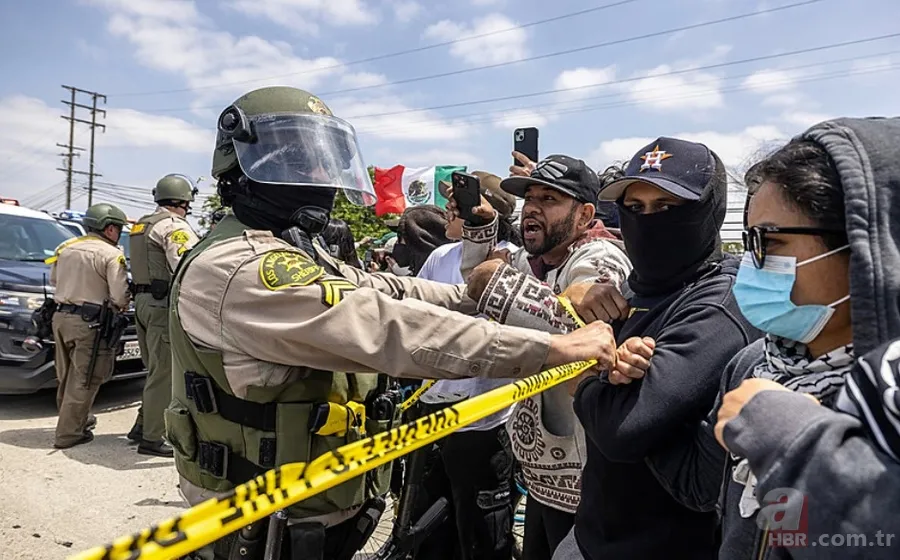 Görüntüler ABD'den: Göçmenlik baskınları protestoları alevlendirdi! Los Angeles'a 2000 ulusal muhafız gönderildi 9