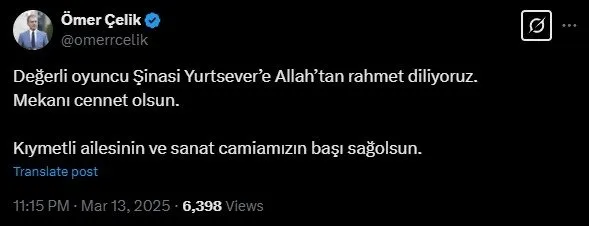 unlu-oyuncu-sinasi-yurtseverden-aci-haber-baskan-erdogandan-taziye-mesaji-1741901137654.jpg FOTOĞRAF: EKRAN GÖRÜNTÜSÜ