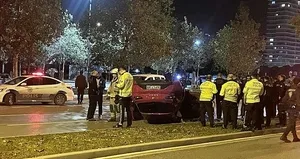 Otomobil taklalar atarak savruldu!