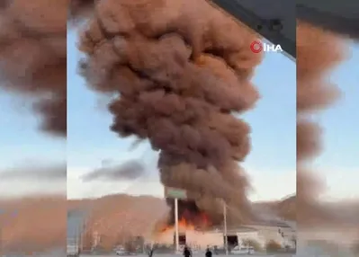 Burdur’da mermer fabrikasında yangın