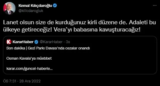 Kılıçdaroğlu’ndan yargıya ’Gezi’ tehdidi: Lanet olsun size