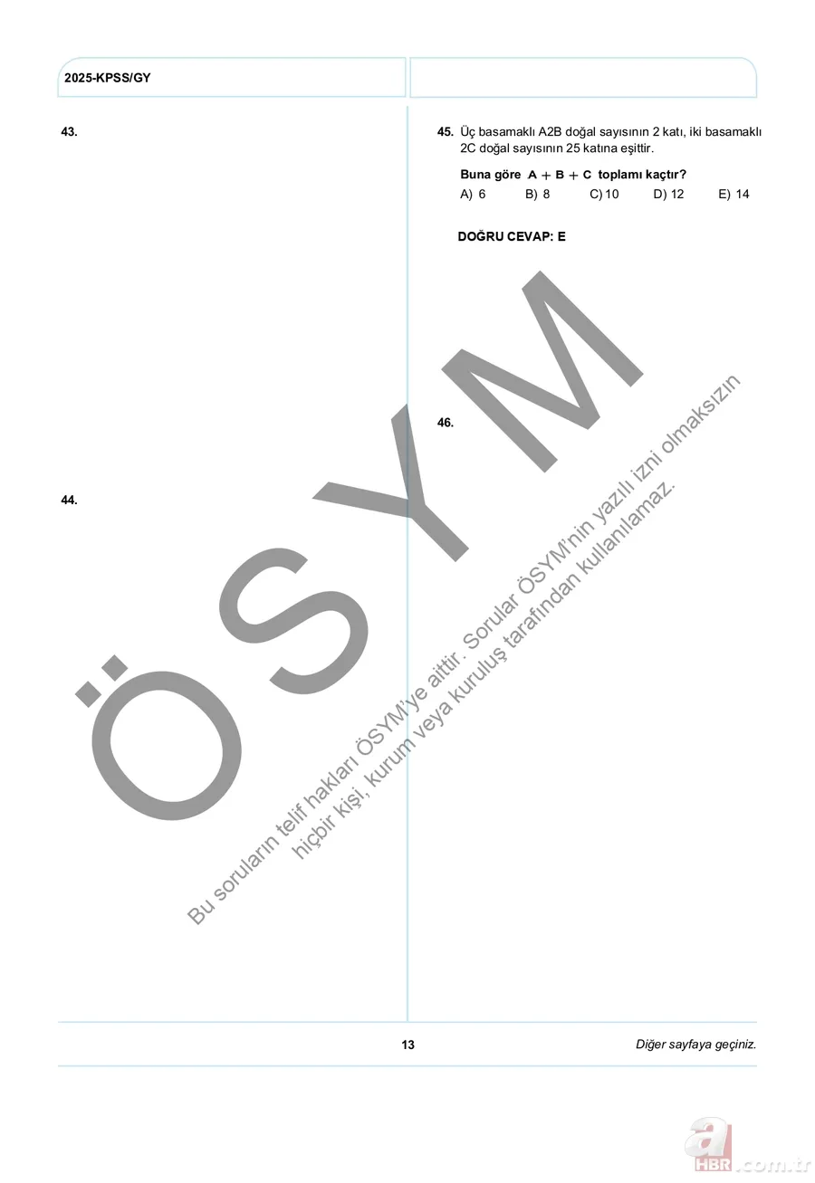 KPSS A GRUBU A-B-C-D kitapçığı PDF İNDİR | KPSS Genel Yetenek-Genel Kültür soru ve cevap anahtarı ne zaman? 7