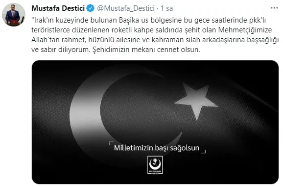 Son dakika: Başika’da Türk askeri üs bölgesine kalleş saldırı! MSB: 1 asker şehit oldu