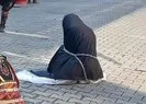 Skandal kurtuluş gösterisi! Türk kadınına zincir vurdular