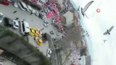 Güvercinler drona böyle çarptı