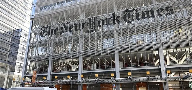 New York Times gazetesi binasında Gazze protestosu