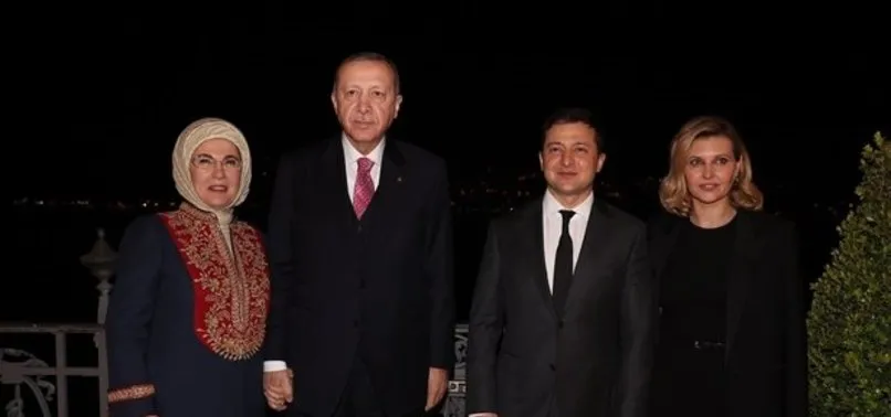 Başkan Recep Tayyip Erdoğan Huber Köşkü'nde Zelenskiy ile akşam yemeğinde bir araya geldi