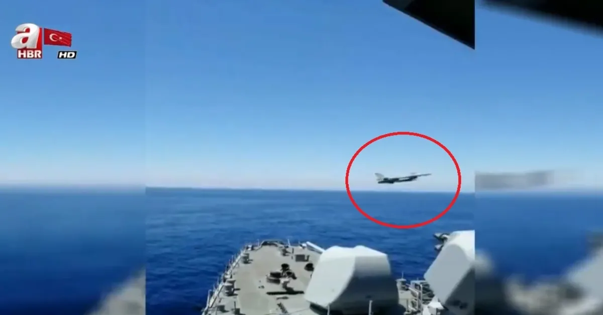 F-16'dan Fatih Sondaj Gemisi'ne selam |Video