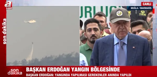 Son dakika: Başkan Erdoğan yangın bölgesinde! Bakanlardan Marmaris'teki yangınla ilgili bilgi aldı - 1