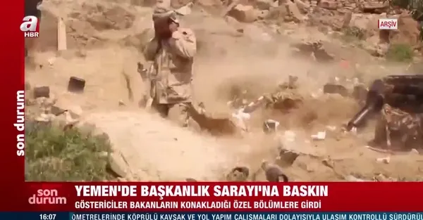 Yemen'de Başkanlık Sarayına baskın! Olay yerinden ilk görüntüler - 1