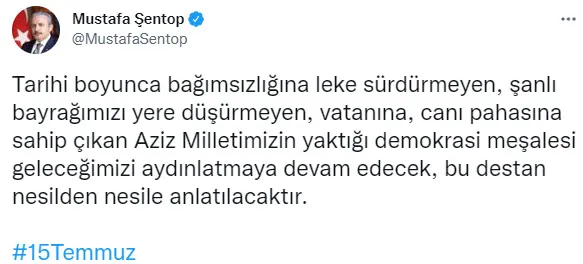 AK Parti Sözcüsü Ömer Çelik’ten 15 Temmuz açıklaması! Ölümü göze alan milletimiz varolsun