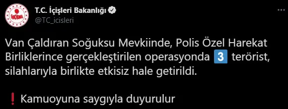 Son dakika: PÖH’ten Van’da terör operasyonu! 3 terörist...