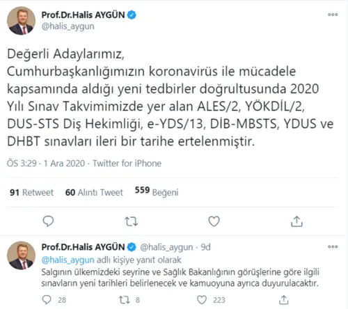 Son dakika: ÖSYM duyurdu! ALES, YÖKDİL ve 6 sınav daha ertelendi