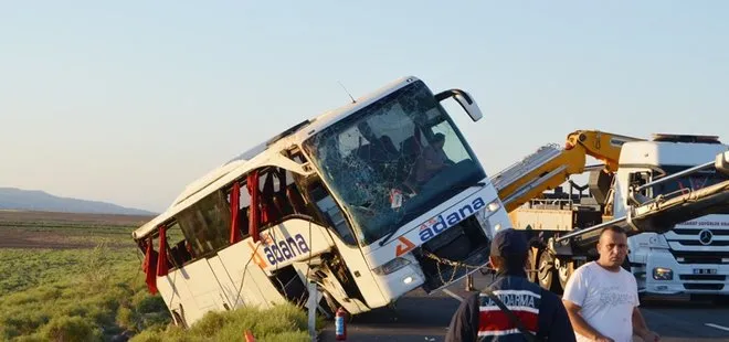 Son dakika | Aksaray’da feci kaza! Yolcu otobüsü devrildi