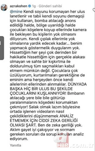 Yazar Azra Kohen'den 'Filistin' skandalı! Soykırıma bu sözlerle kılıf uydurdu: Çocukları bomba atılacak yerlere götürüyorlar 11