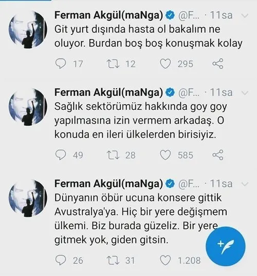 Manga Solisti Ferman Akgul Saglik Sistemini Ovdu Linc Cetesi Harekete Gecti