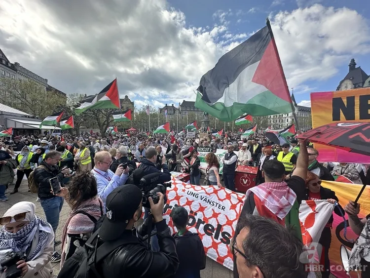 İsveç'te binlerce kişi sokaklara döküldü! Katil İsrail'in Eurovision Şarkı Yarışması'na katılımını protesto etti 2