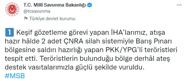 1668334537966.jpg Son dakika: Türk İHA'larını tespit ettiği PKK'lı teröristler Suriye sınırında topçu atışlarıyla imha edildi - 3