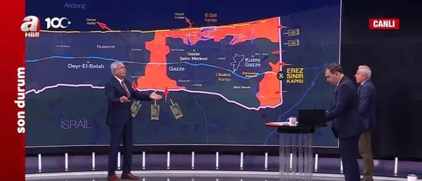 Gazze’de sahadaki son durum en etkili harita üzerinden A Haber’de aktarıldı