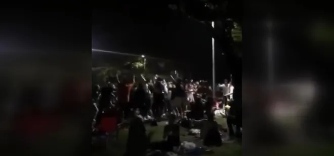 İstanbul’da skandal görüntüler! Ne maske ne de sosyal mesafeye uydular