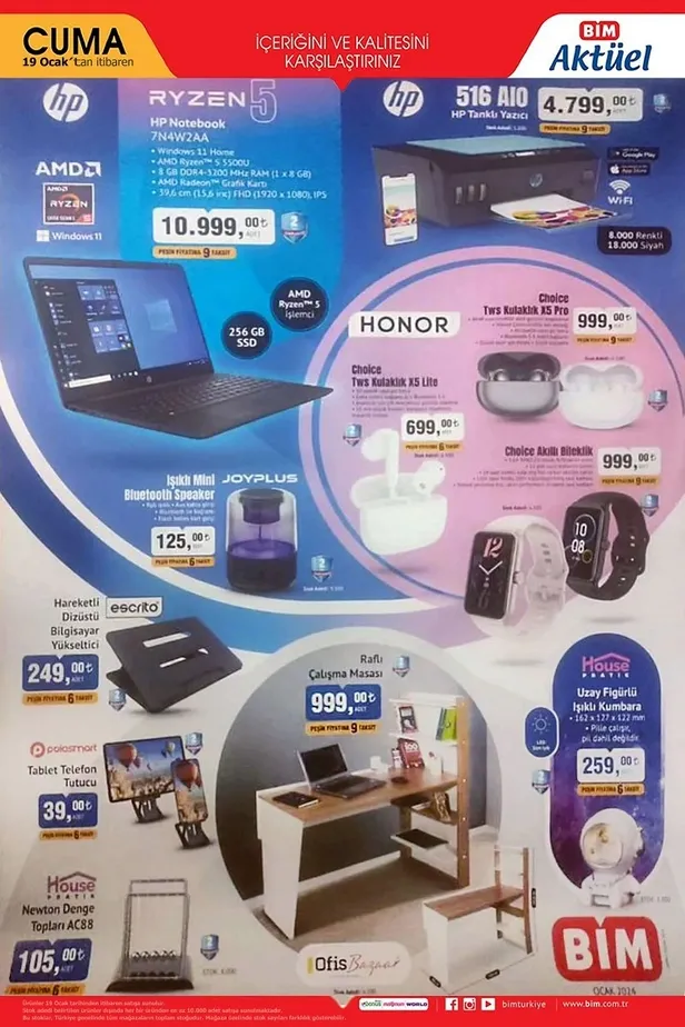 19 Ocak BİM aktüel ürünler kataloğu geldi! BİM’de 55 UHD Android TV, Toz Torbasız Elektrikli Süpürge ve Mikrodalga Fırın fiyatlarıyla öne çıkıyor.