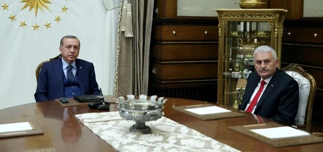 Cumhurbaşkanı Erdoğan ve Başbakan Yıldırım’dan sürpriz görüşme
