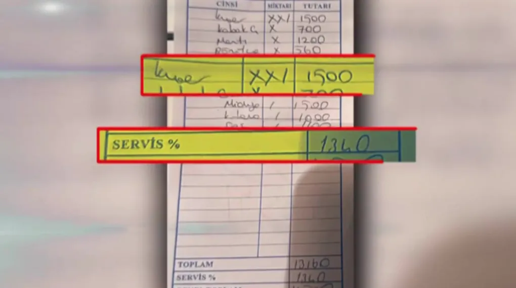 Servis ücreti ve kuver tarih oluyor!