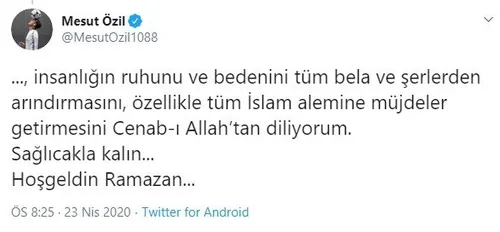 Mesut Özil’in Ramazan ayı paylaşımları büyük beğeni topladı