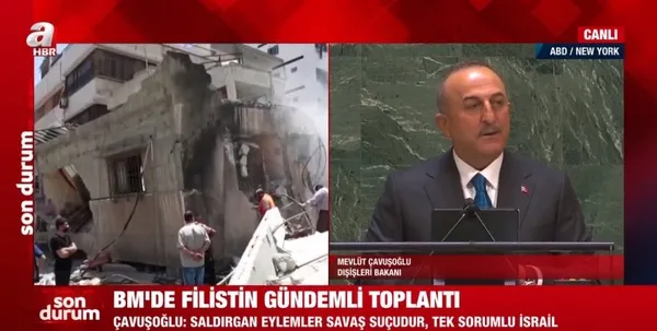 Dışişleri Bakanı Mevlüt Çavuşoğlu’ndan BM 67. Genel Kurulu’nda flaş Filistin açıklaması