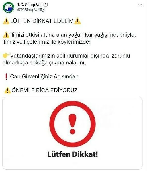1642654245167.jpeg Son dakika: Sinop Valiliği’nden 'sokağa çıkmayın' çağrısı - 1