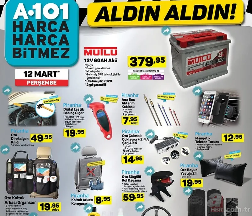 A101'den otomobil sahiplerine özel ürünler! 12 Mart 2020 A101 aktüel ürünler kataloğunda neler var? 8