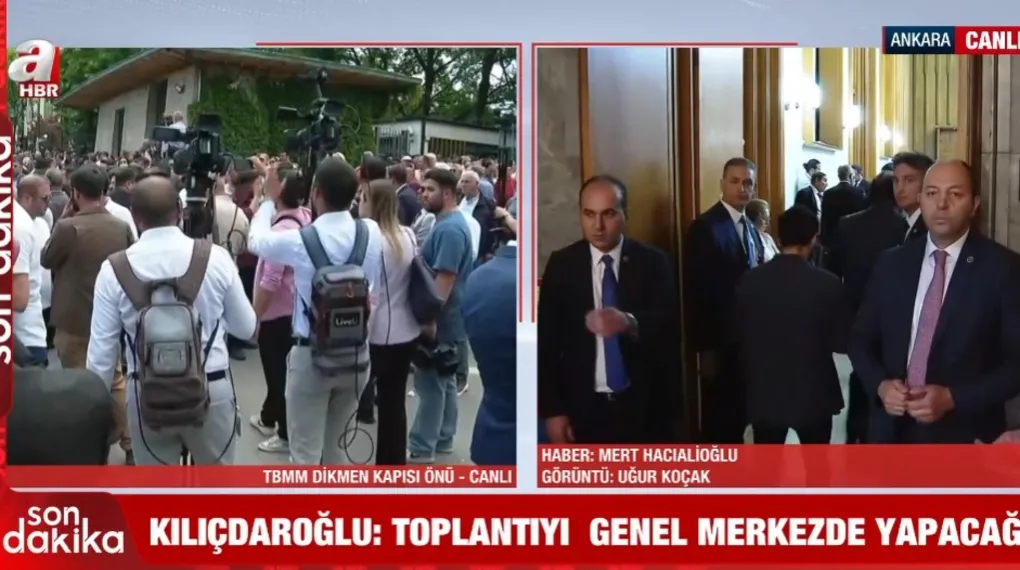 Meclis'te CHP Grubu önünde gergin bekleyiş
