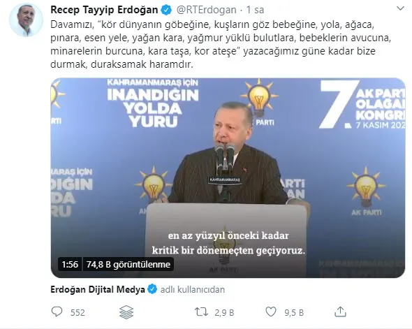 Son dakika: Başkan Erdoğan’dan AK Parti Kahramanmaraş 7. Olağan İl Kongresi’nde önemli açıklamalar