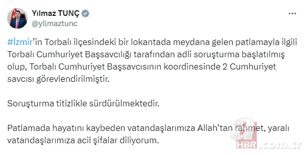 İzmir Torbalı'daki lokantada tüp patlaması! Bakan Yerlikaya son durumu açıkladı: 5 ölü 63 yaralı | Gözaltı kararı 9