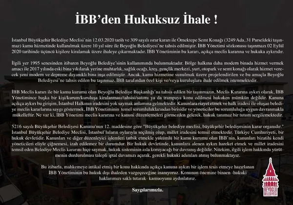 Ekrem İmamoğlu’ndan hukuksuz ihale! CHP’li İBB yönetimi o bölgeyi ihaleye çıkarıyor