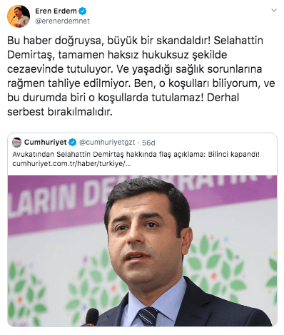Edirne Cumhuriyet Başsavcılığı’ndan Selahattin Demirtaş’ın sağlık durumu hakkında flaş açıklama
