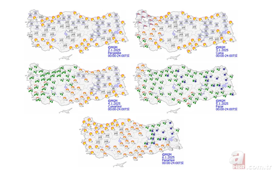 Meteoroloji Hava Durumu Raporu 2 Ocak | Buzlanma, çığ ve don uyarısı: İstanbul, Bursa, Erzurum... 10