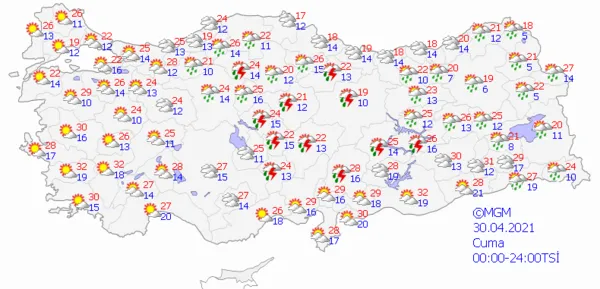 1619551643048.png Meteoroloji'den son dakika açıklaması! Üç haftalık tam kapanma öncesi son gün hava nasıl olacak? İstanbul Ankara İzmir'de hava durumu - 5