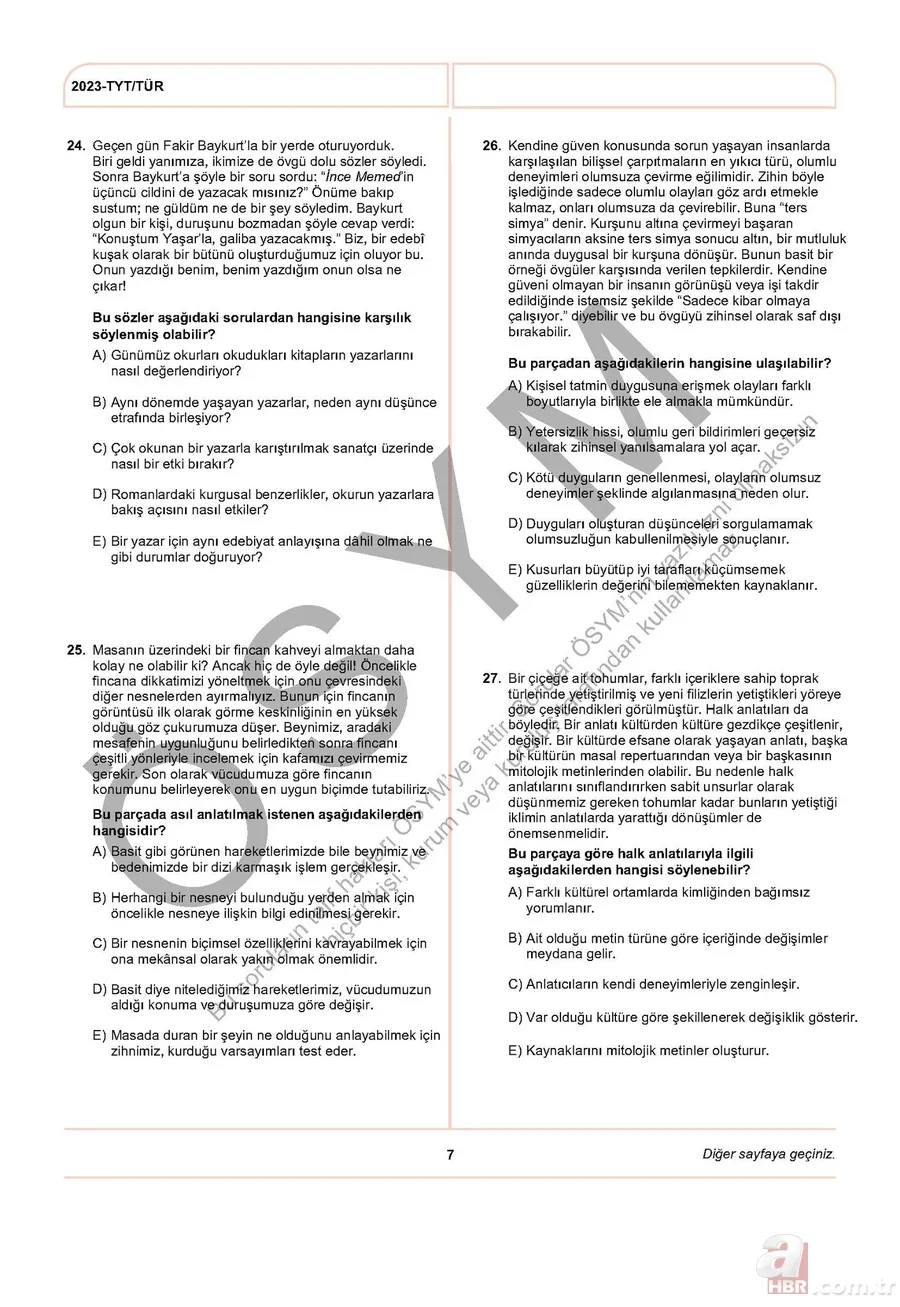ÖSYM YKS 2023 A - B - C kitapçığı soruları ve cevapları osym.gov.tr! YKS SÖZEL- SAYISAL SORU KİTAPÇIĞI VE CEVAP ANAHTARI GÖRÜNTÜLEME PDF İNDİR! AYT, TYT, YDT... 23