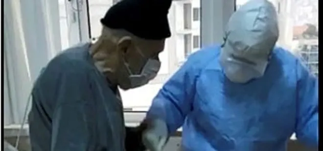 Zonguldak’ta 93 yaşında koronavirüsü yenen Recep dede, horon oynayarak taburcu oldu