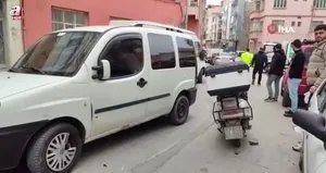 OTOMOBIL ILE MOTOSIKLET ÇARPIŞTI