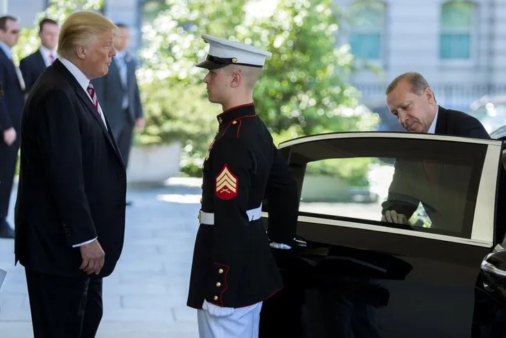 Cumhurbaşkanı Erdoğan ve Donald Trump görüşmesinden kareler