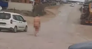 Sokak ortasında çırılçıplak yürüdü