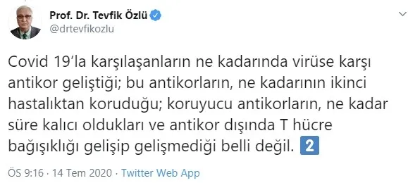 Sağlık Bakanlığı Bilim Kurulu Üyesi Prof. Dr. Tevfik Özlü'den koronavirüs aşısı mesajı - 3