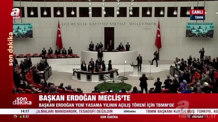 HDP ve CHP’lilerden büyük saygısızlık! Başkan Erdoğan TBMM Genel Kurulu’na giriş yaparken ayağa kalkmadılar