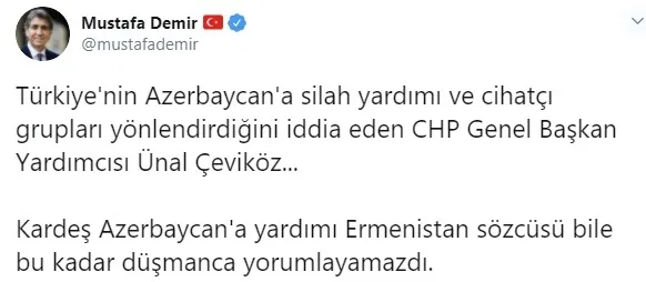 AK Partili milletvekillerinden CHP’li Çeviköz’ün Azerbaycan kara propagandasına tepki